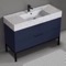 Modern Bathroom Vanity, Blue, 48